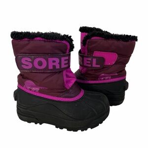 Sorel Snow Commander Winter Snow Boots Kids Girls size 11 Purple Pink Insulated